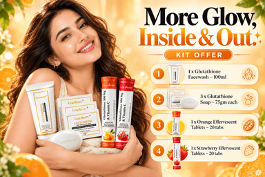 Glutathione Inside & Out Radiance Kit – Graceberry Brightening Face Wash, Soap & Tablets