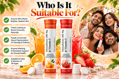 Graceberry Brightening Effervescent Tablets – Glutathione Radiance Fizz Duo (Orange + Strawberry)