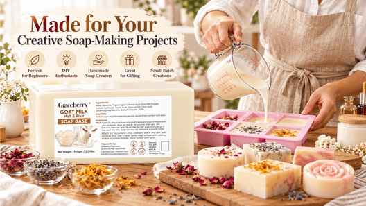 Graceberry Goat Milk Soap Base – Paraben-Free Melt and Pour Base for DIY Soap" / "Natural Goat Milk Melt &amp; Pour Soap Base | Custom DIY Soap Making
