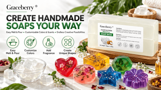 Graceberry Transparent Melt and Pour Soap Base for DIY &amp; Custom Soap Making" / "Clear Glycerin Soap Base – DIY Soap Making Supply