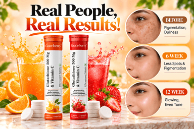 Graceberry Brightening Effervescent Tablets – Glutathione Radiance Fizz Duo (Orange + Strawberry)