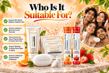Glutathione Inside & Out Radiance Kit – Graceberry Brightening Face Wash, Soap & Tablets