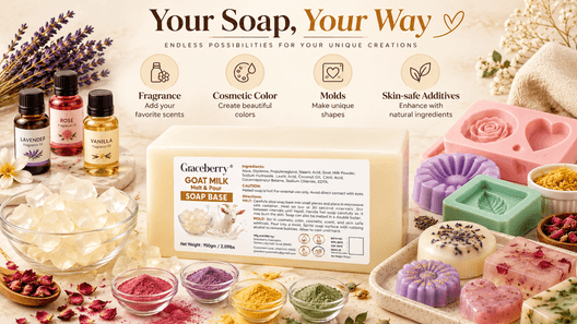 Graceberry Goat Milk Soap Base – Paraben-Free Melt and Pour Base for DIY Soap" / "Natural Goat Milk Melt &amp; Pour Soap Base | Custom DIY Soap Making