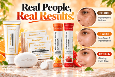 Glutathione Inside & Out Radiance Kit – Graceberry Brightening Face Wash, Soap & Tablets